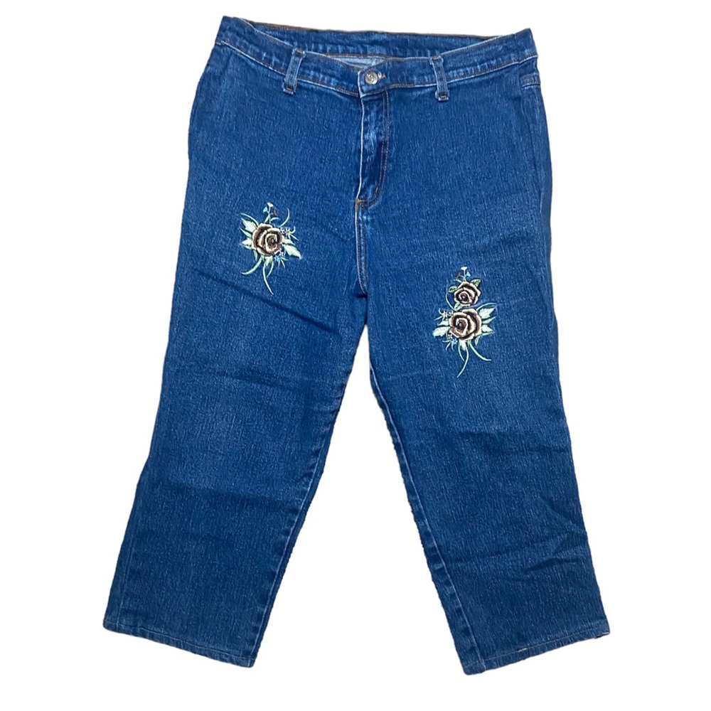Vintage 90s Denim Capris with Rose
